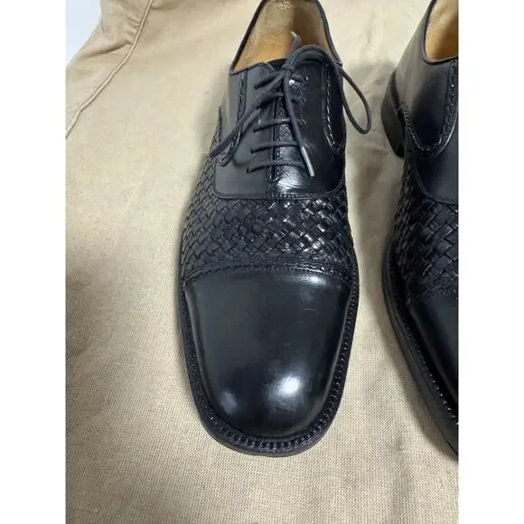 Mezlan San Juan Shoes Mens Size 9.5 Black Woven Leather  display picture 1